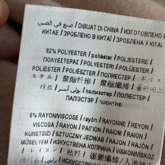 Guess Light Pink Faux Suede Open Drape Asymmetrical Duster Jacket Coat Size M - Picture 3 of 11